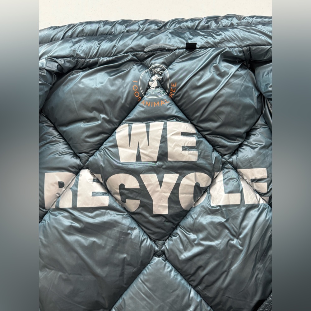 SAVE THE DUCK Jacket Water Repellent Recycled Nylon Puffer Dusty Green size L - Picture 4 of 10